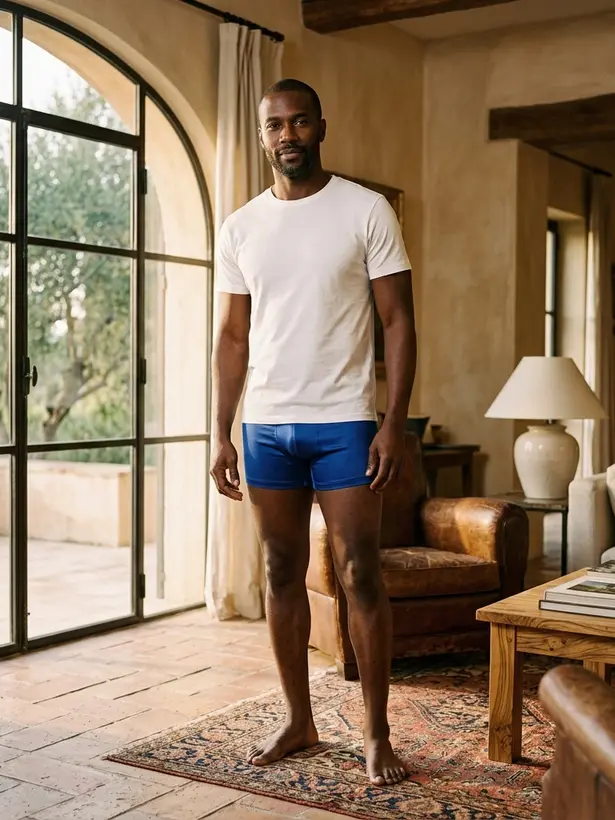 Cueca Box Seda Azul Royal, pijama masculino de seda Elcejama